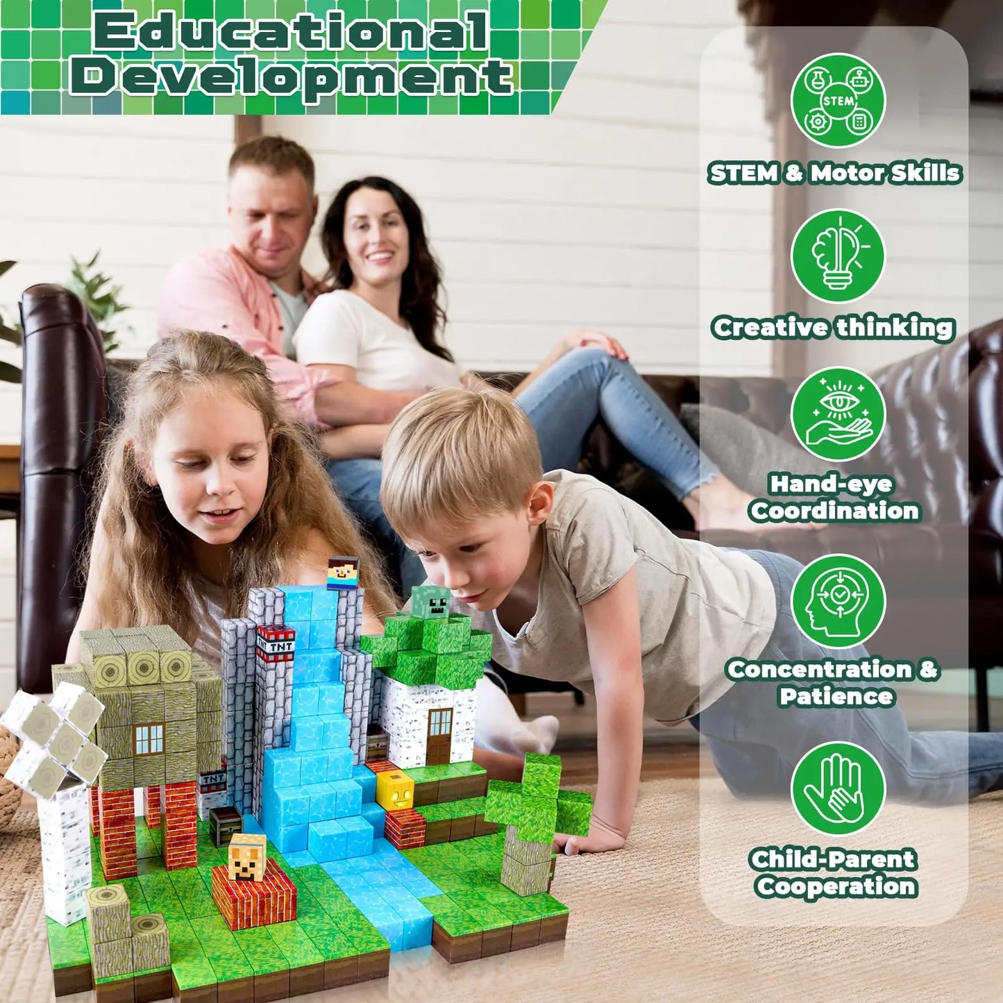 Minecraft Magnetic Block 100pcs Set
