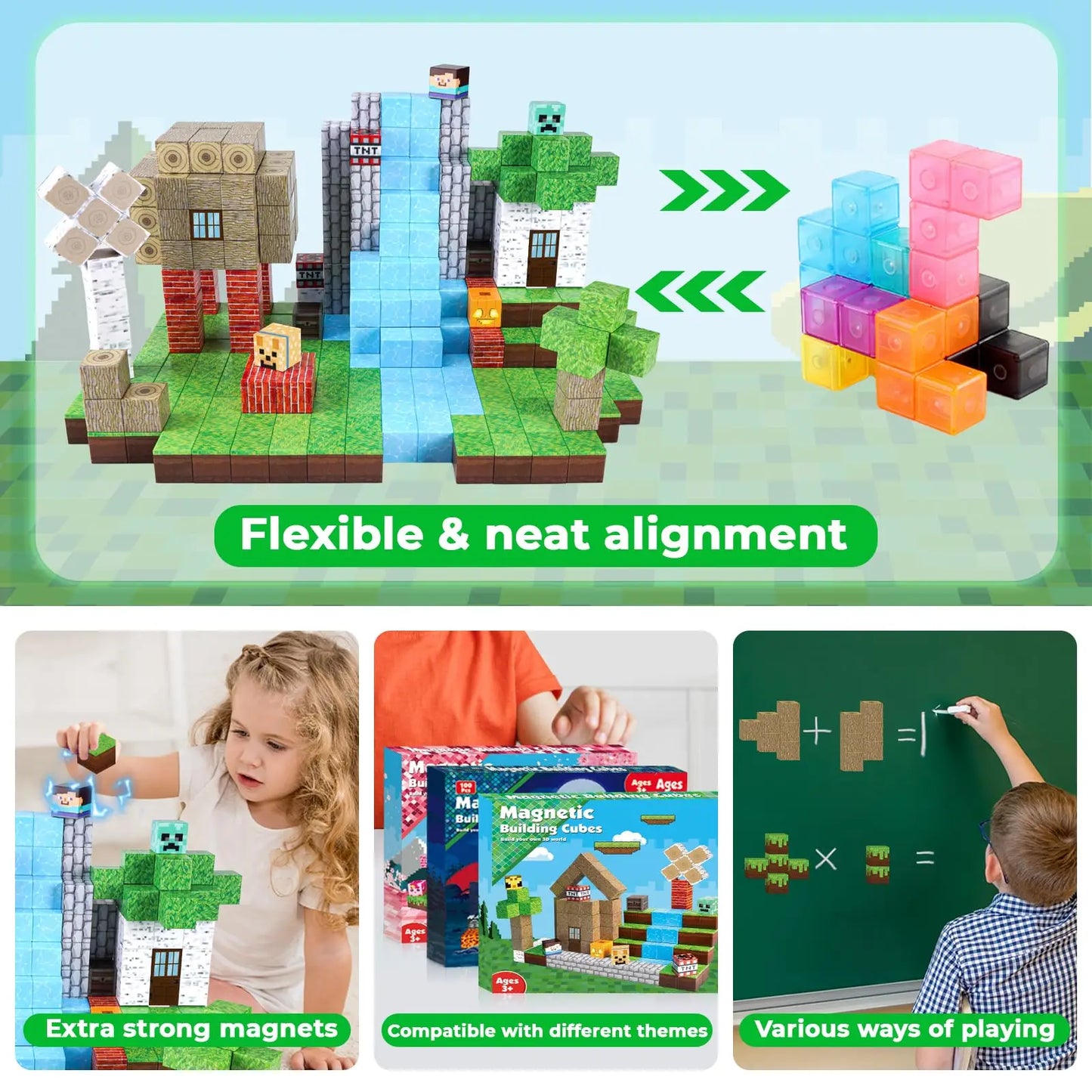 Minecraft Magnetic Block 100pcs Set